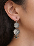 Handmade Silver Heart Hook Earrings Love | AMOLA