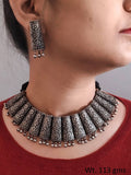 Traditional Oxidised Silver Replica Necklace Set for Navratri & Garba | AMOLA