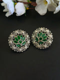 Oxidised Enamel Stud Earring | AMOLA