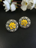 Oxidised Enamel Stud Earring | AMOLA