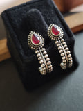 Silver Look-Alike Oxidised Hoop Earrings for Daily Wear | AMOLA