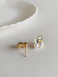Classic Pearl Crystal Korean Stud Earrings | AMOLA