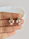 Classic Pearl Crystal Korean Stud Earrings | AMOLA