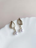 Elegant Silver Pearl Drop Statement Earrings | AMOLA