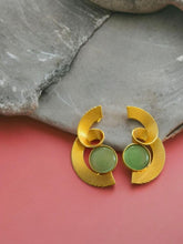 New Look Gold Plated Earring with Monalisa Stone | AMOLA