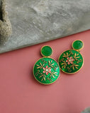 Round Stud Earring With Round Monalisa Stone | AMOLA