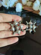 Silver Look-Alike Geometrical Stud Earrings for Everyday Chic Look | AMOLA
