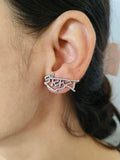 Oxidised Silver Shankra Stud Earrings for Spiritual Elegance | AMOLA