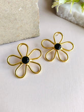 Floral Golden Stud Earrings | AMOLA