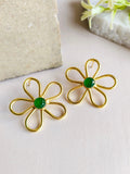 Floral Golden Stud Earrings | AMOLA