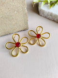 Floral Golden Stud Earrings | AMOLA