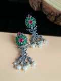 oxidised dangler earrings