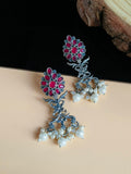 oxidised dangler earrings