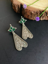 Heart Shaped Oxidized Dangler Earrings | AMOLA