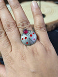 Unique Enamel Ring with Stone | AMOLA