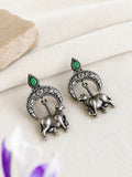 Ethnic Oxidized Kamdhenu Cow Dangle Earrings | AMOLA