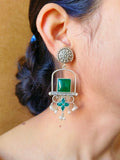 Antique Silver Pearl Dangler Earrings with Elegant Detailing | AMOLA