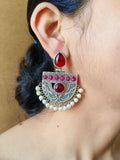Antique Silver Pearl Dangler Earrings for Parties and Traditions | AMOLA