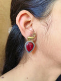 Silver and Golden Tone Monalisa Deer Stud Earrings for Unique Style | AMOLA