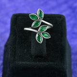 Bold Oxidised Floral Statement Adjustable Finger Ring | AMOLA