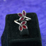 Bold Oxidised Floral Statement Adjustable Finger Ring | AMOLA