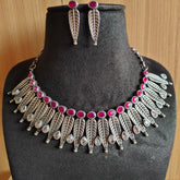 Antique Silver-Toned Elegant Necklace Set | AMOLA