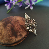 Adjustable Oxidised Silver Ghungroo Ring | AMOLA