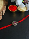 Oxidised Pan-Shape Stone Rakhi Charm | AMOLA