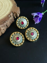 Tribal Oxidised Studs with ring | AMOLA