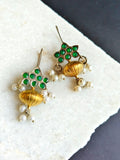 Pearl Golden Hook Earrings | AMOLA