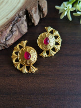 Gold Plated Floral Stud Earrings | AMOLA