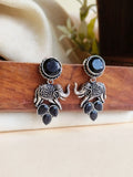 Brass Oxidised Elephant Dangler Earrings | AMOLA