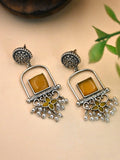 Antique Silver Pearl Dangler Earrings with Elegant Detailing | AMOLA