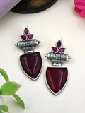 Antique Silver Monalisa Dangler Earrings with Elegant Finish | AMOLA