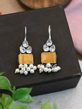 Trendy German Silver Hook Earrings with Elegant Pearl Drops | AMOLA