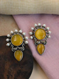 Antique Silver Monalisa Pearl Earrings for Navratri Festive Glam | AMOLA