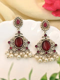 Antique Pearl Silver Earrings – Perfect for Traditional Elegance | AMOLA