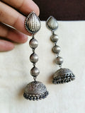 Elegant Lightweight Silver-Plated Jhumka Earrings with Trendy Design | AMOLA