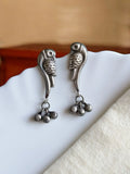 Oxidised Silver-Tone Peacock Stud Earrings – Elegant & Casual Wear | AMOLA
