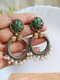 Stunning Dual-Tone Antique Dangler Earrings – Ethnic Elegance Redefined | AMOLA