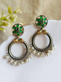 Stunning Dual-Tone Antique Dangler Earrings – Ethnic Elegance Redefined | AMOLA