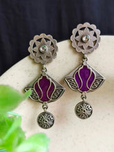 Meenakari Silver Dangler Earrings | AMOLA