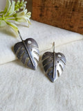 Elegant Silver Pan Leaf Hook Earrings | AMOLA