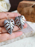 Elegant Silver Pan Leaf Hook Earrings | AMOLA