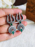 Divine 925 Silver Trishul Stud Earrings | AMOLA
