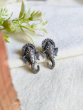Oxidised 925 Silver Ganesha Stud Earrings | AMOLA
