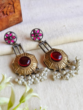 Dual-Tone Stylish Dangler Earrings | AMOLA