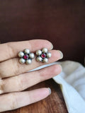 925 Silver Plated Floral Studs | AMOLA