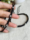 German Silver Charm Black Thread Anklets | AMOLA