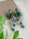 Silver Polish Peacock Monalisa Stud Earrings | AMOLA
